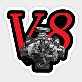 V8 Engine Muscle Car Big Block Sticker